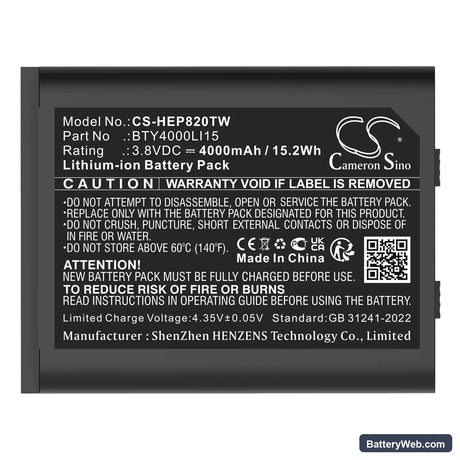 TD Tech EP820 Replacement Battery, 3.8V, 4000mAh, Li-ion 5