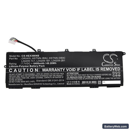 HP EliteBook X360 830 G6 Replacement Battery, 7.7V, 6400mAh, Li-Polymer 3