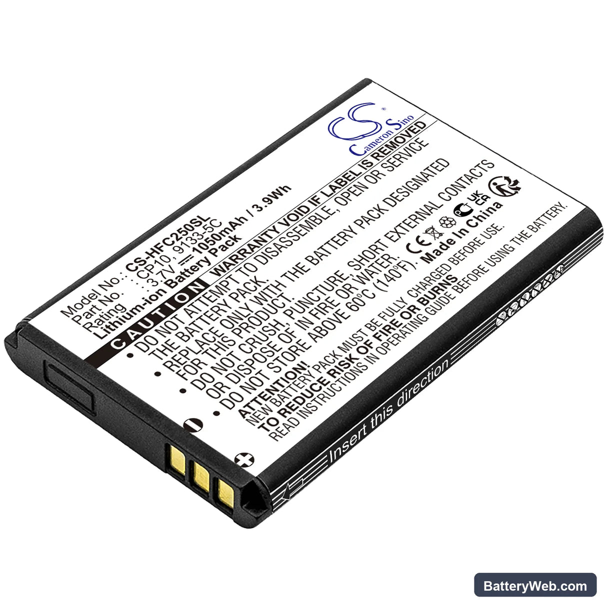 Emporia Telme C120 Replacement Battery, 3.7V, 1050mAh, Li-ion 1