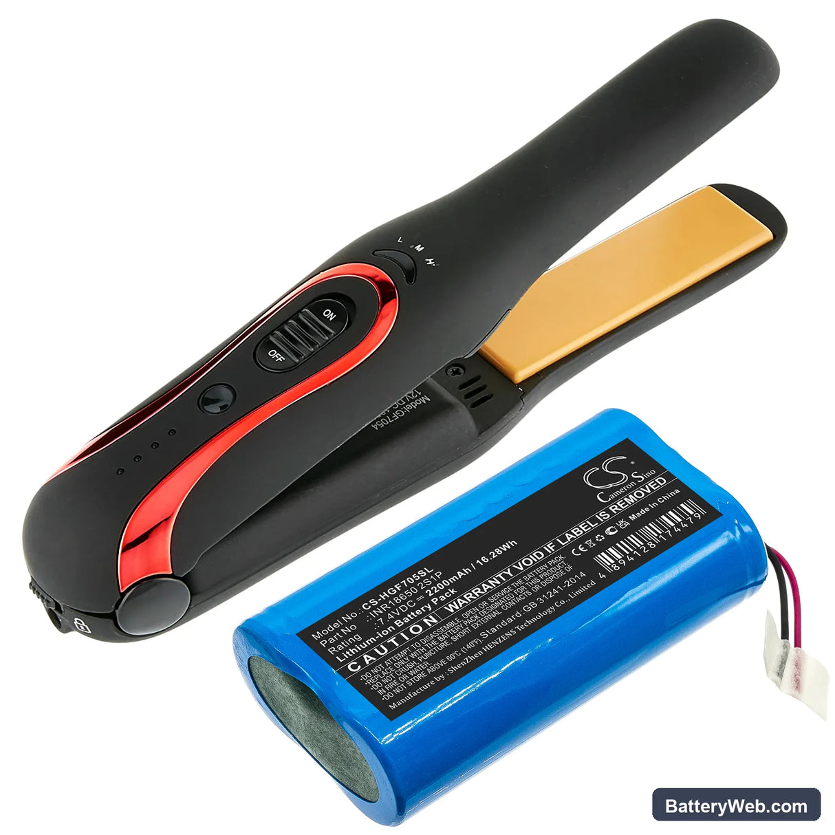 CHI Escape GF7054 Replacement Battery, 7.4V, 2200mAh, Li-ion 5