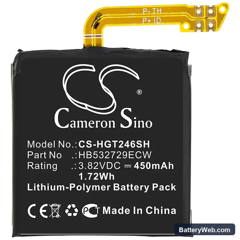 Huawei GT2 46mm Replacement Battery, 3.82V, 450mAh, Li-Polymer 3