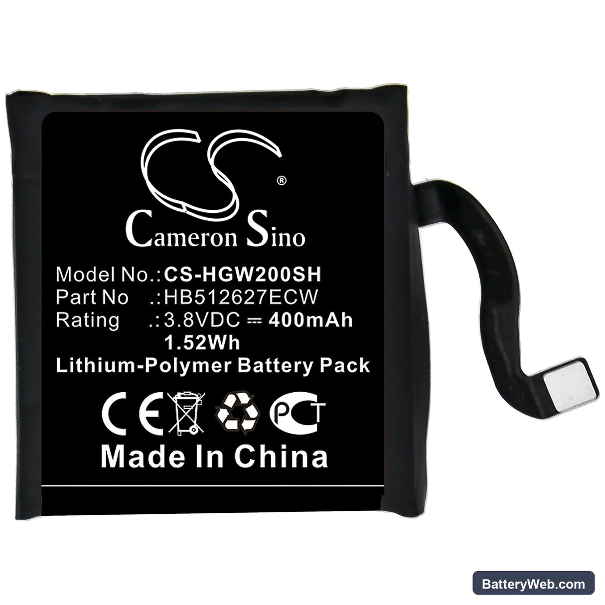 Huawei Watch 2 4G Replacement Battery, 3.8V, 400mAh, Li-Polymer 3
