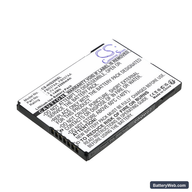 HP iPAQ 200 Replacement Battery, 3.7V, 2200mAh, Li-ion 1