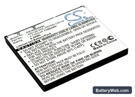 HP iPAQ 300 Replacement Battery, 3.7V, 1700mAh, Li-ion 1