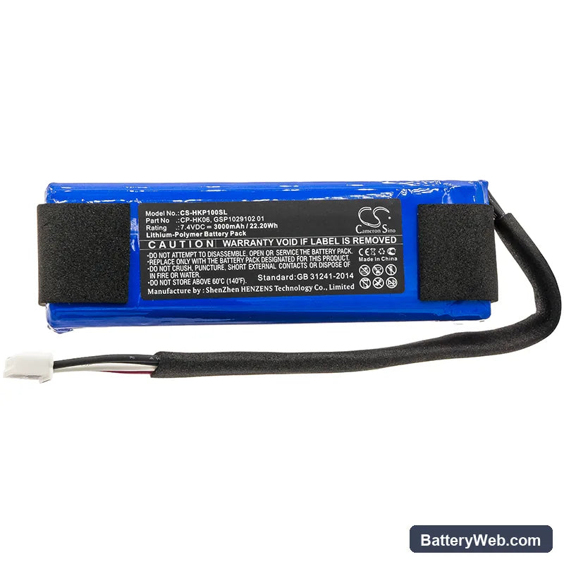 Harman/Kardon Go Play Replacement Battery, 7.4V, 3000mAh, Li-Polymer 3