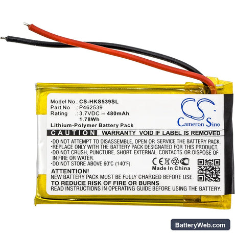 Harman/Kardon SOHO Replacement Battery, 3.7V, 480mAh, Li-Polymer 3