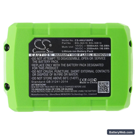 HiKOKI UB18DJL Replacement Battery, 18V, 5000mAh, Li-ion 5