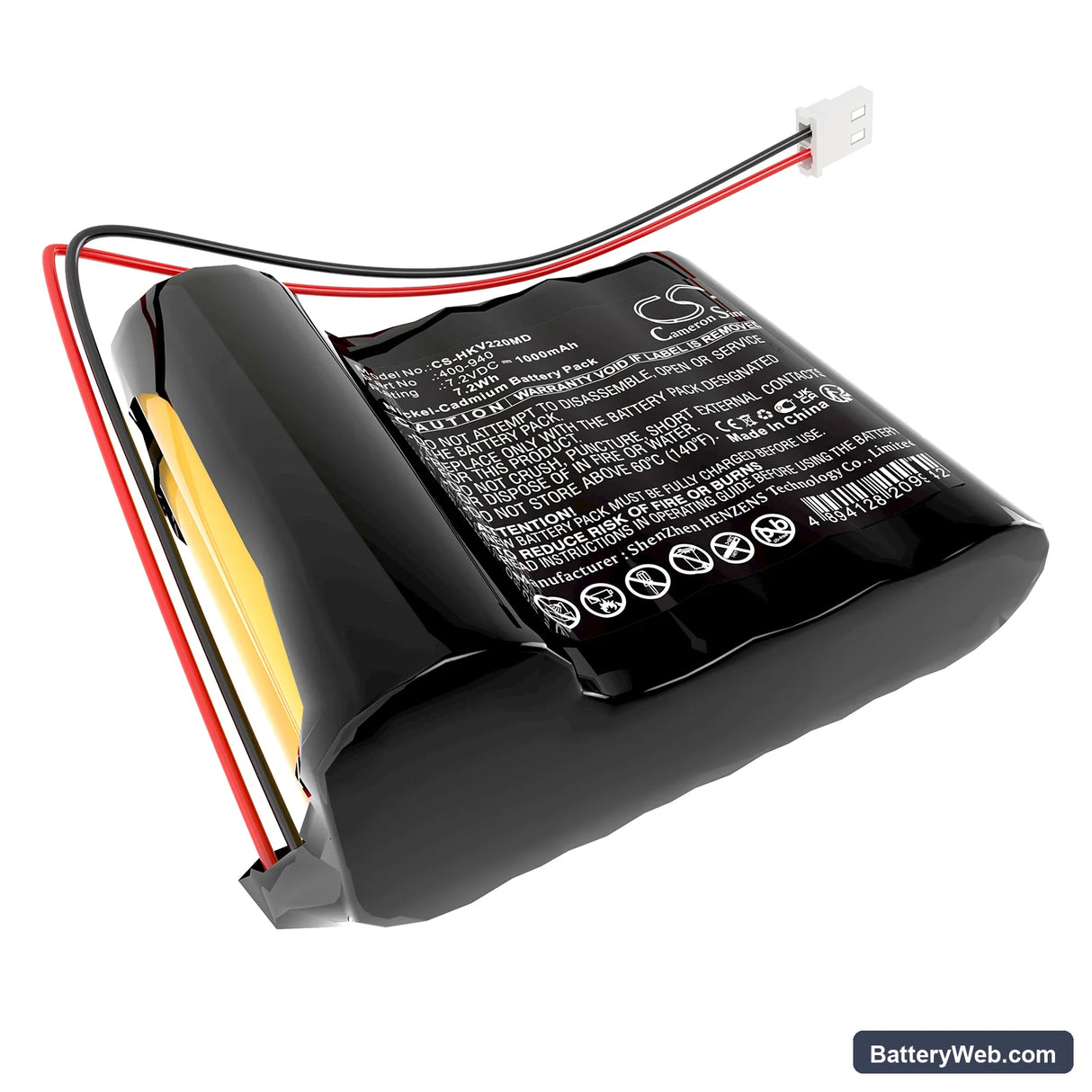 Heska IV Pump 2.2 Veterinary Replacement Battery, 7.2V, 1000mAh, Ni-CD 1