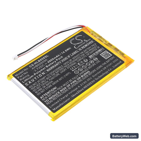HelloBaby HB6081 Video Baby Monitor Replacement Battery, 3.7V, 4000mAh, Li-Polymer 1
