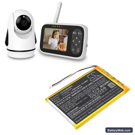 HelloBaby HB6081 Video Baby Monitor Replacement Battery, 3.7V, 4000mAh, Li-Polymer 6