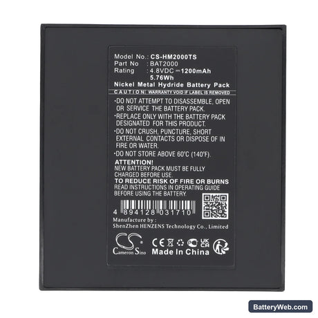 HME COM 2000 Replacement Battery, 4.8V, 1200mAh, Ni-MH 5