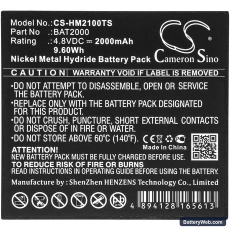 HME COM 2000 Replacement Battery, 4.8V, 2000mAh, Ni-MH 3