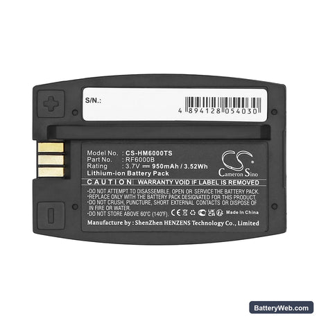 HME 6000 I.Q Replacement Battery, 3.7V, 950mAh, Li-ion 5