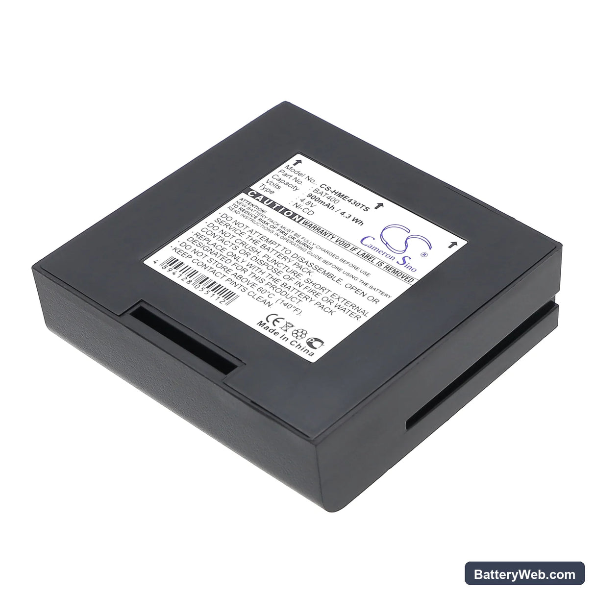 HME 400 Replacement Battery, 4.8V, 900mAh, Ni-CD 1