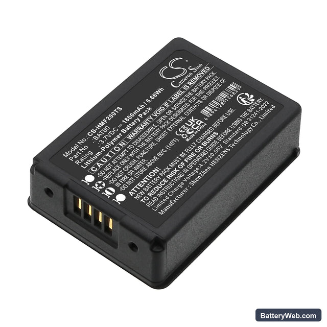 HME FreeSpeak II Replacement Battery, 3.7V, 1800mAh, Li-Polymer 1