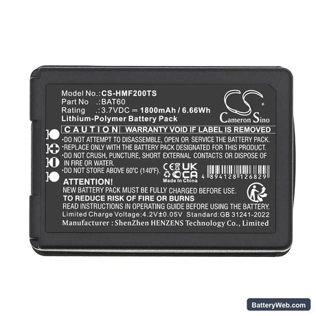 HME FreeSpeak II Replacement Battery, 3.7V, 1800mAh, Li-Polymer 5