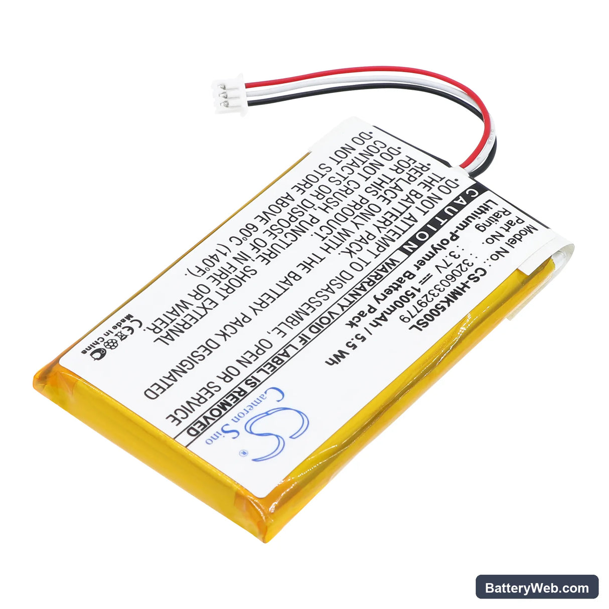 Harmon Kardon GPS-500 Replacement Battery, 3.7V, 1500mAh, Li-Polymer 2