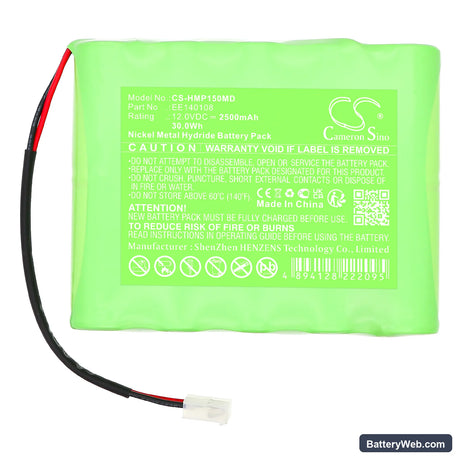 HME Lifepulse Mon LP15 Replacement Battery, 12V, 2500mAh, Ni-MH 3