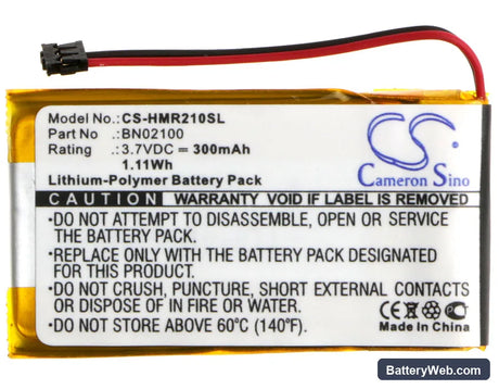 HTC Mini BL R120 Bluetooth Media Handset Replacement Battery, 3.7V, 300mAh, Li-Polymer 5