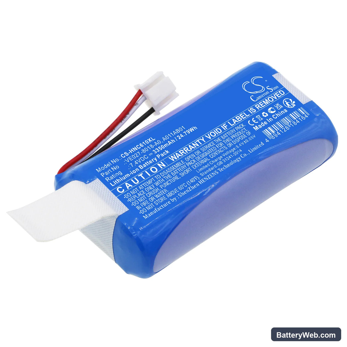 Intermec CV61 Replacement Battery, 7.4V, 3350mAh, Li-ion 1