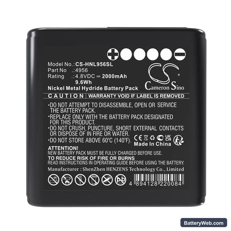 Honeywell Lumidor Micromax Plus Replacement Battery, 4.8V, 2000mAh, Ni-MH 3