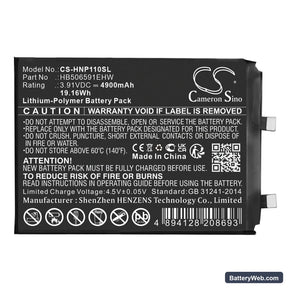Honor 100 Pro Replacement Battery, 3.91V, 4900mAh, Li-Polymer 1