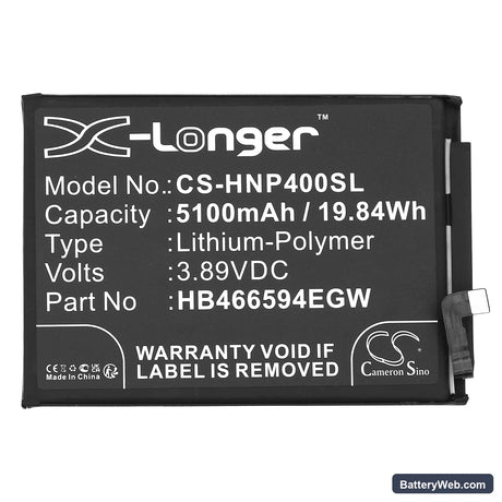 Honor Play 40 Replacement Battery, 3.89V, 5100mAh, Li-Polymer 3