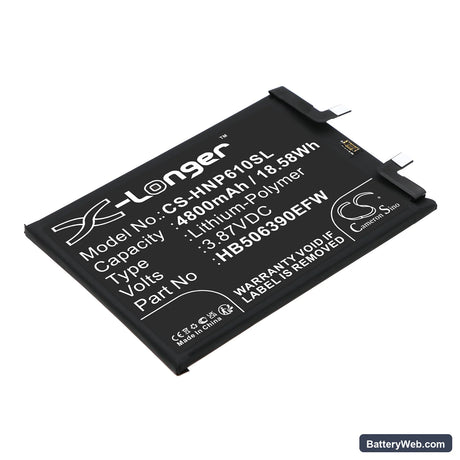 Honor 60 Pro 5G Replacement Battery, 3.87V, 4800mAh, Li-Polymer 1