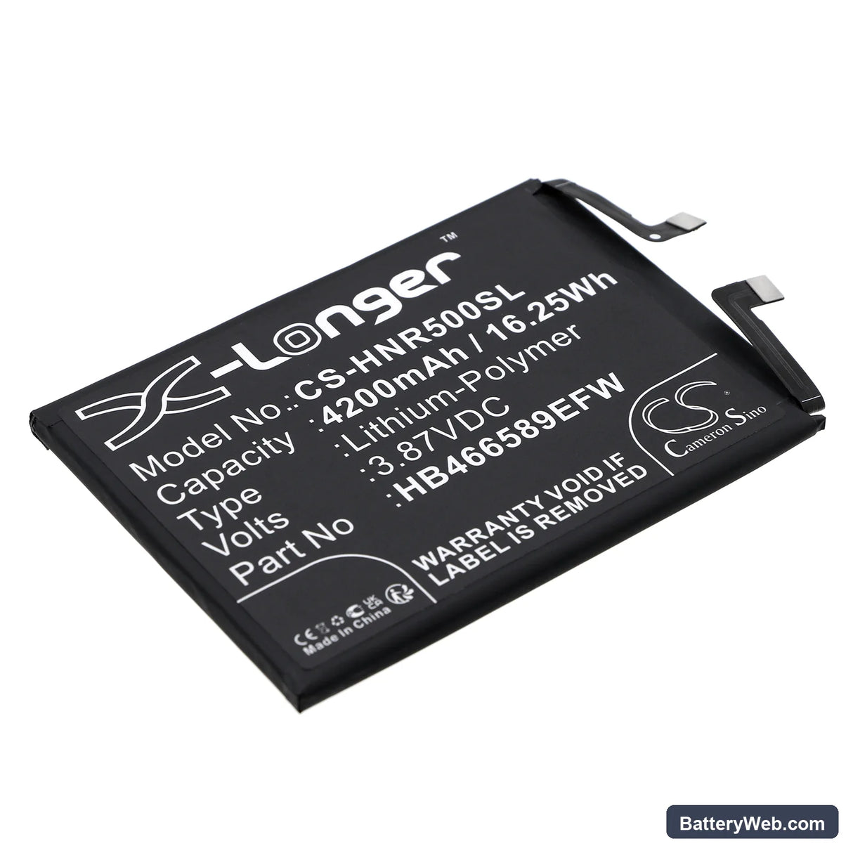 Honor 50 Lite Replacement Battery, 3.87V, 4200mAh, Li-Polymer 1