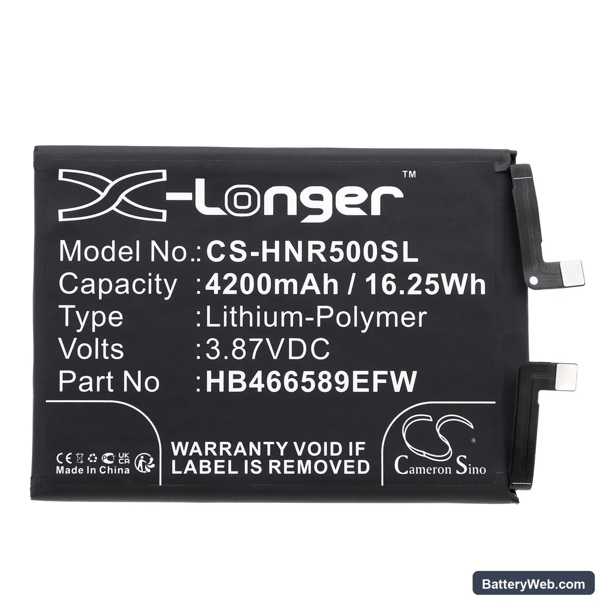Honor 50 Lite Replacement Battery, 3.87V, 4200mAh, Li-Polymer 3