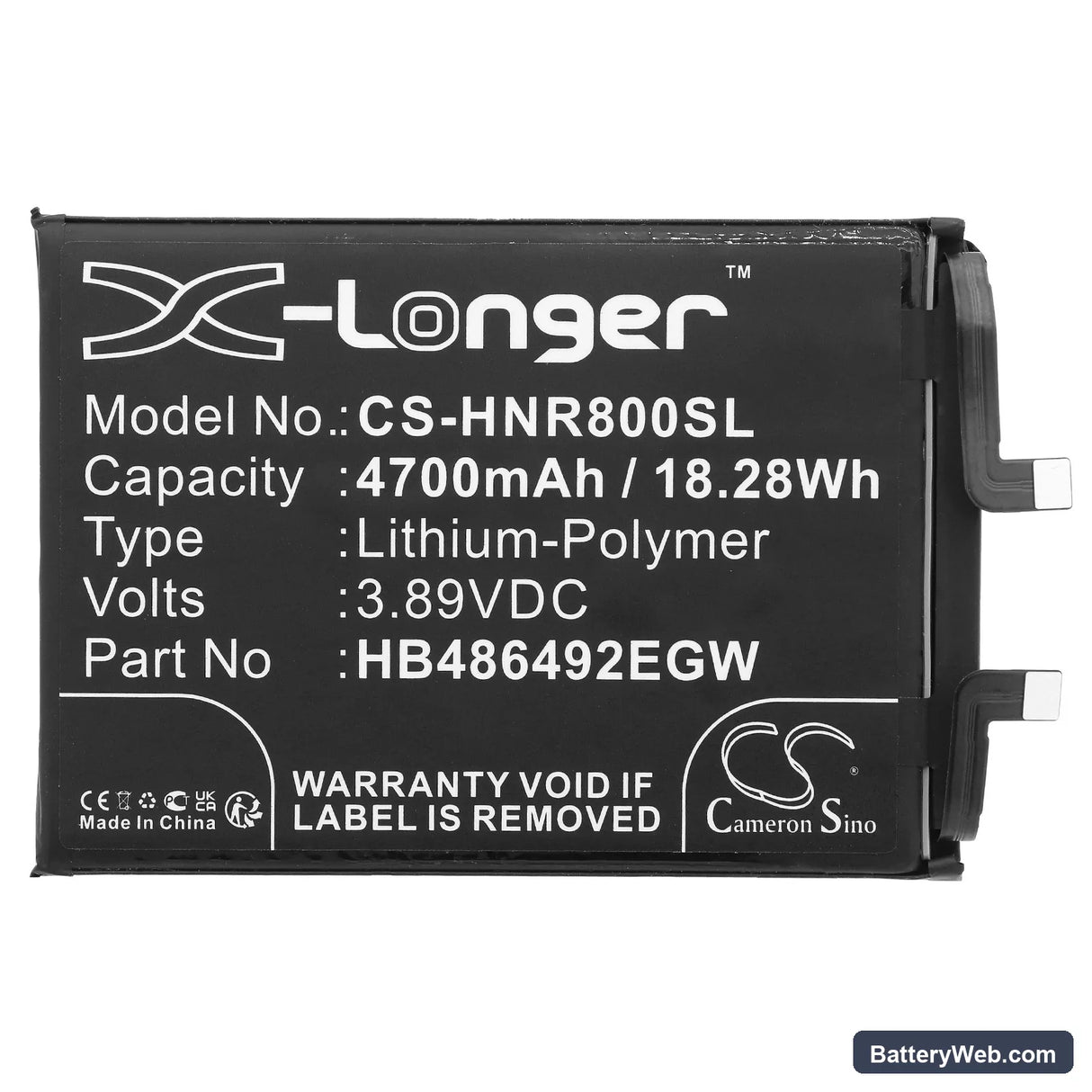 Honor 80 SE Replacement Battery, 3.89V, 4700mAh, Li-Polymer 3