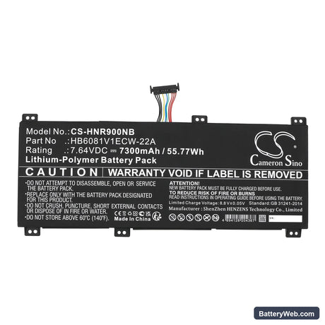 Honor MagicBook Pro 4600H Replacement Battery, 7.64V, 7300mAh, Li-Polymer 3