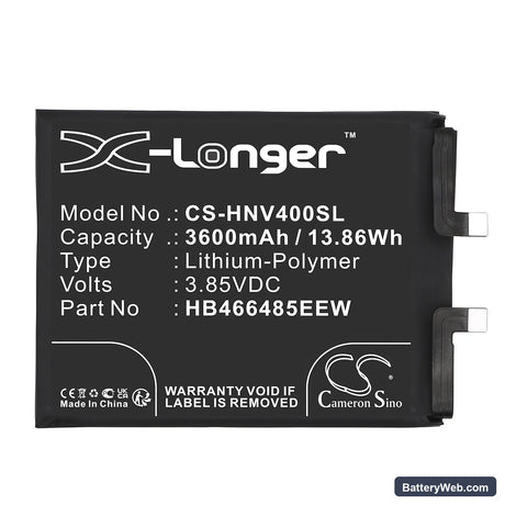 Huawei Nova 8 Pro Replacement Battery, 3.85V, 3600mAh, Li-Polymer 3