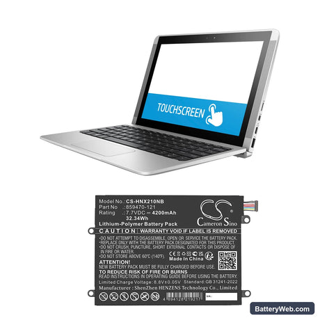 HP NNotebook X2 10-P043TU Replacement Battery, 7.7V, 4200mAh, Li-Polymer 6