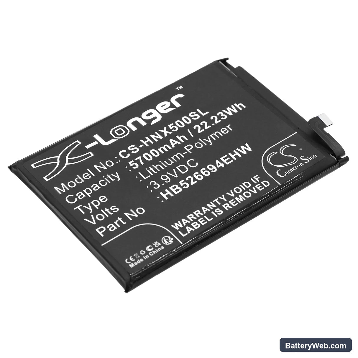 Honor X50 Replacement Battery, 3.9V, 5700mAh, Li-Polymer 1