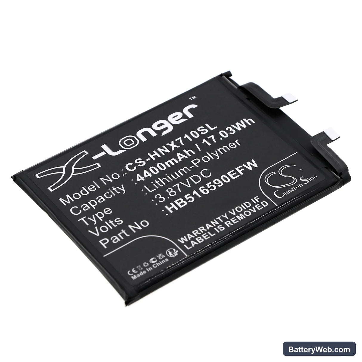 Honor 70 Pro Replacement Battery, 3.87V, 4400mAh, Li-Polymer 1