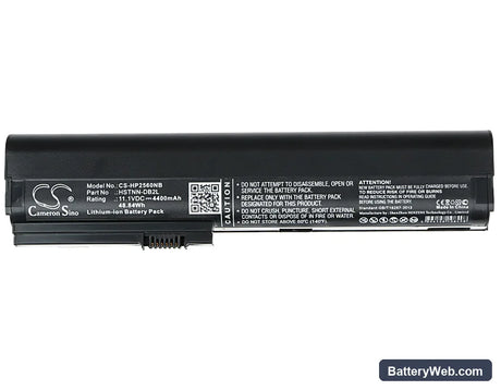 HP EliteBook 2560p Replacement Battery, 11.1V, 4400mAh, Li-ion 5