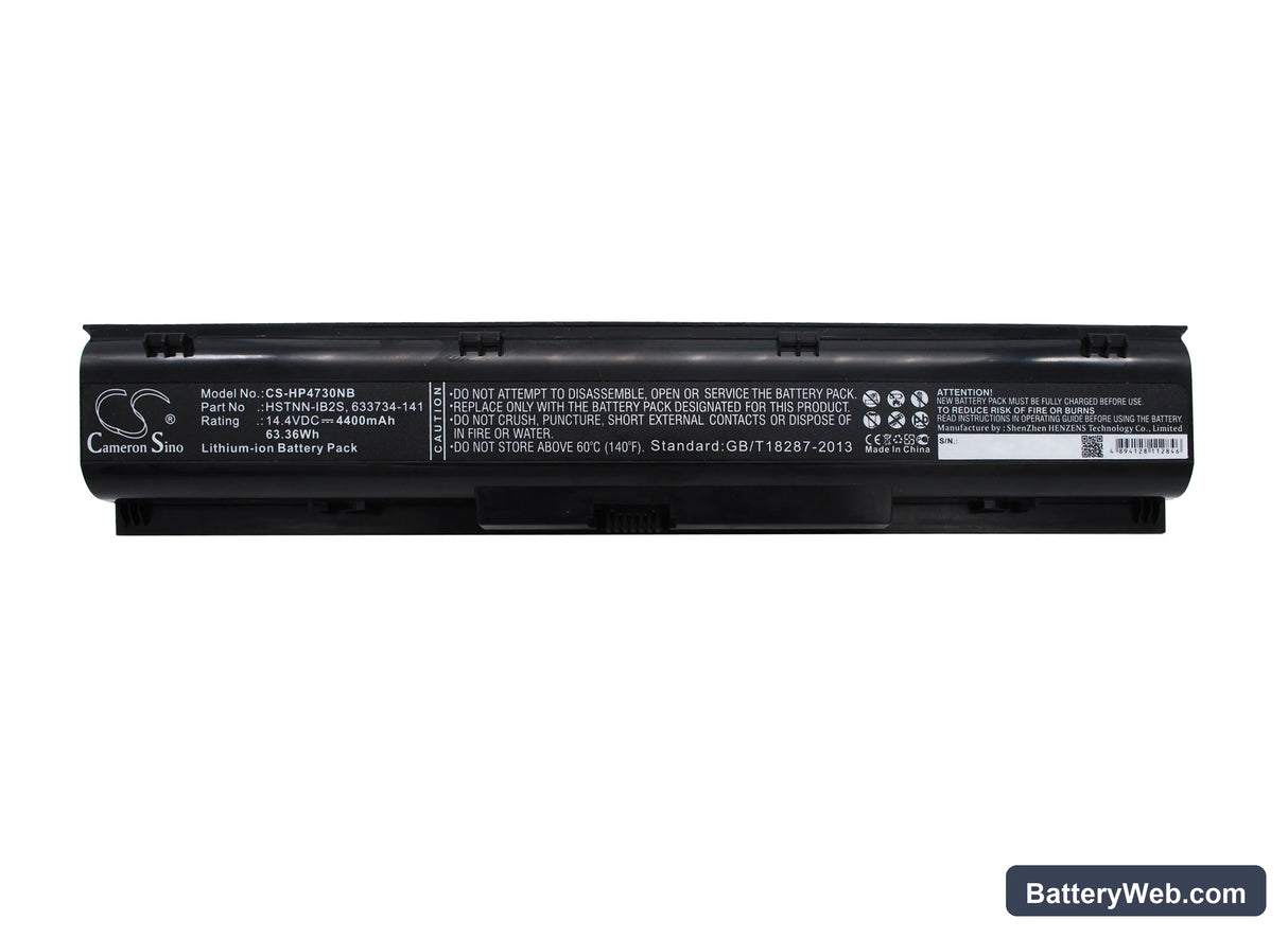 HP ProBook 4730s Replacement Battery, 14.4V, 4400mAh, Li-ion 5