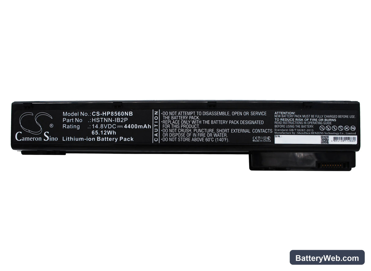 HP EliteBook 8560w Replacement Battery, 14.8V, 4400mAh, Li-ion 5