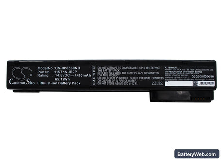 HP EliteBook 8560w Replacement Battery, 14.8V, 4400mAh, Li-ion 5