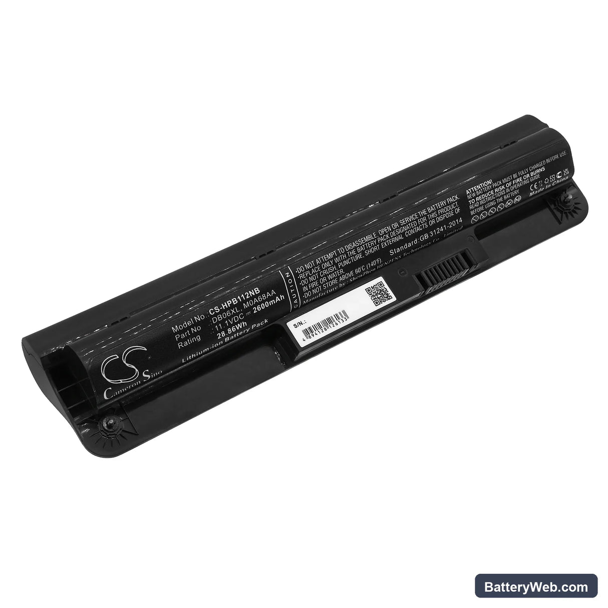 HP ProBook 11 G1 Replacement Battery, 11.1V, 2600mAh, Li-ion 1