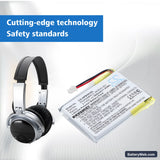 HP Bluetooth Stereo Headphones Replacement Battery, 3.7V, 500mAh, Li-Polymer 6