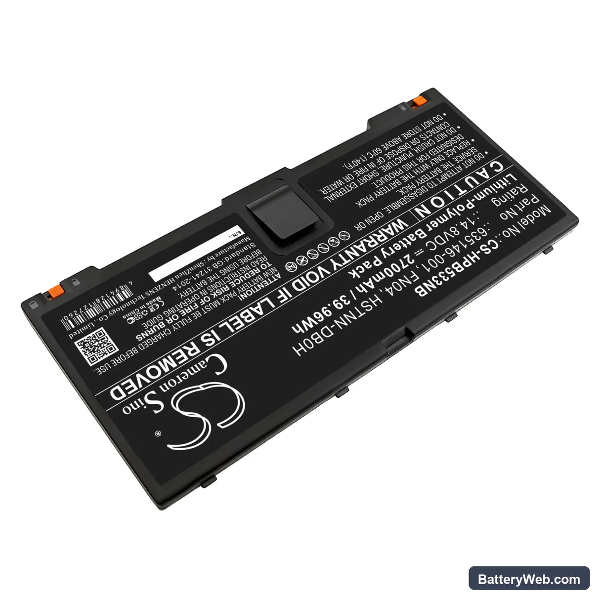 HP ProBook 5330m Replacement Battery, 14.8V, 2700mAh, Li-Polymer 2