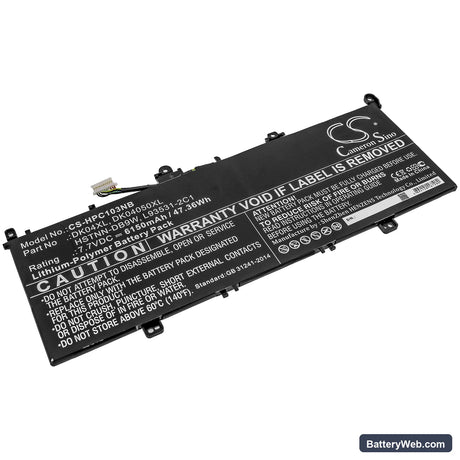 HP Elite C1030 Replacement Battery, 7.7V, 6150mAh, Li-Polymer 1