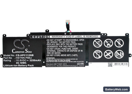 HP Chromebook 11-2101tu Replacement Battery, 10.8V, 3250mAh, Li-ion 5