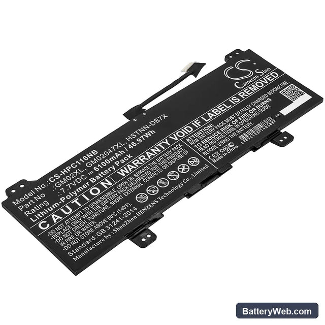 HP Chromebook 11 G7 EE Replacement Battery, 7.7V, 6100mAh, Li-Polymer 1