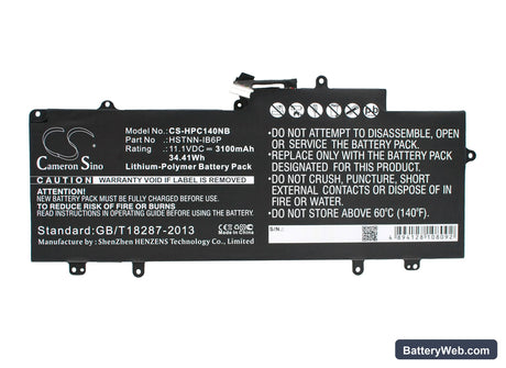 HP Chromebook 14-X Replacement Battery, 11.1V, 3100mAh, Li-Polymer 5