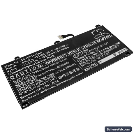 HP Chromebook 14B Replacement Battery, 11.55V, 4750mAh, Li-Polymer 1