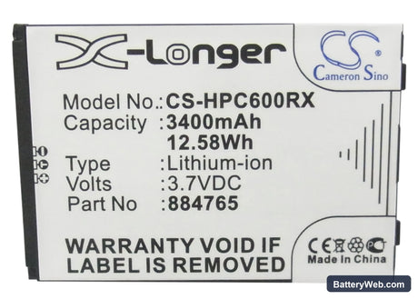 Clear SPOT Replacement Battery, 3.7V, 3400mAh, Li-ion 5