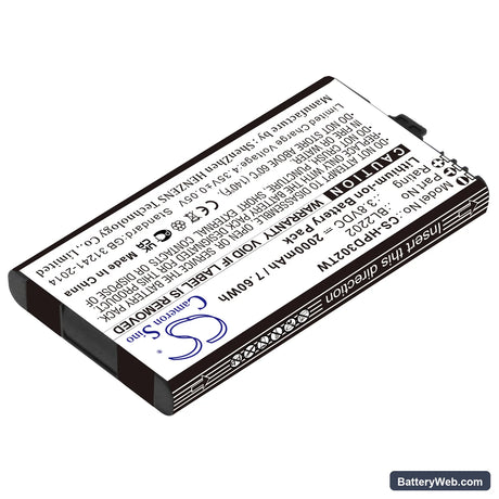 Hytera BD300 Replacement Battery, 3.8V, 2000mAh, Li-ion 2